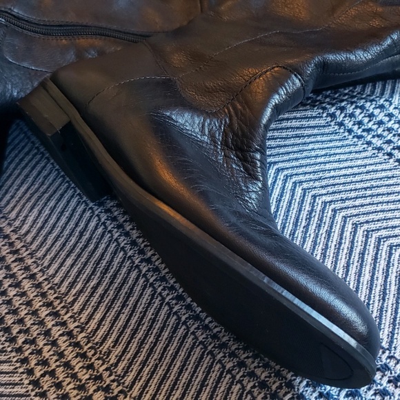 Aldo mid calf black leather boot size 7.5 - Picture 2 of 6